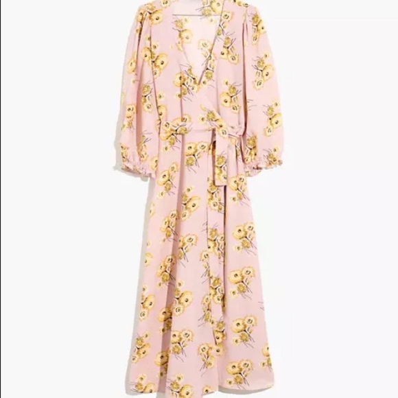 Madewell Ruffle-Cuff Wrap Dress- Dutch Dandelions size XS - Picture 3 of 9